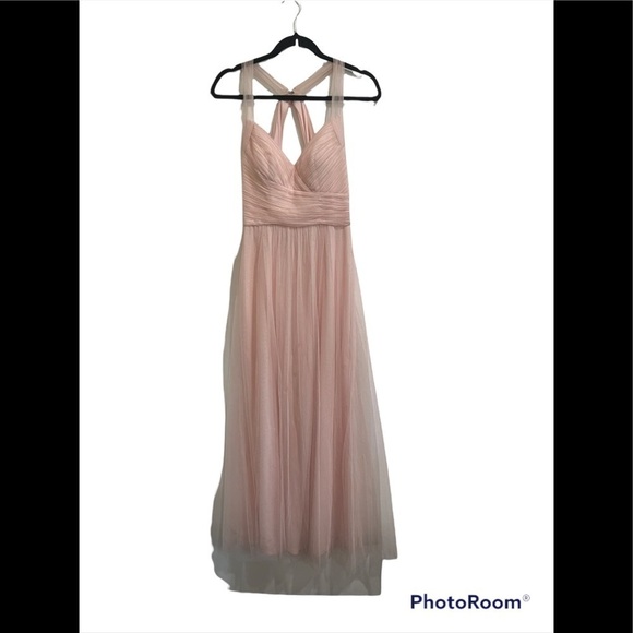 Bill levkoff blush chiffon bridesmaid gown size 2 - Picture 1 of 7